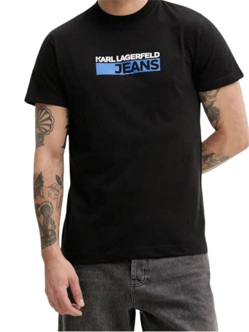 T-shirt uomo nera in cotone Karl Lagerfeld jeans | A2M17074999